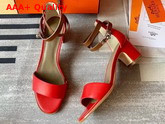 Hermes Manege Sandal Red and Tan Calfskin Replica