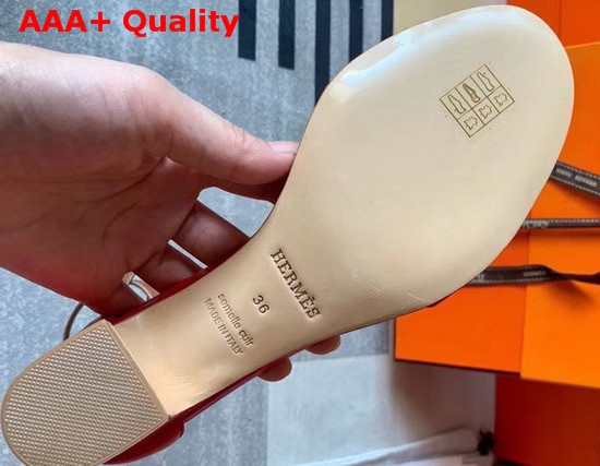 Hermes Manege Sandal Red and Tan Calfskin Replica