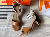 Hermes Manege Sandal Tan Blanc Calfskin Replica