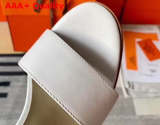 Hermes Manege Sandal White and Tan Calfskin Replica