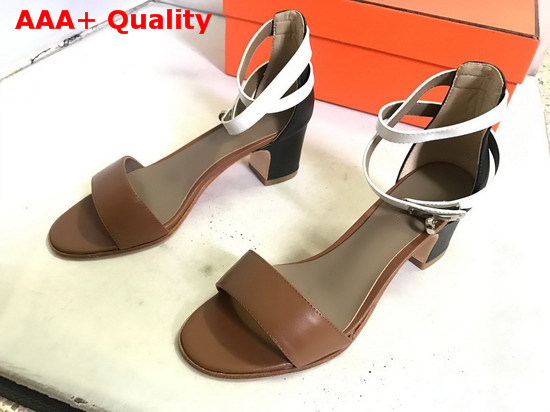 Hermes Manege Sandal in Tan Calfskin Replica