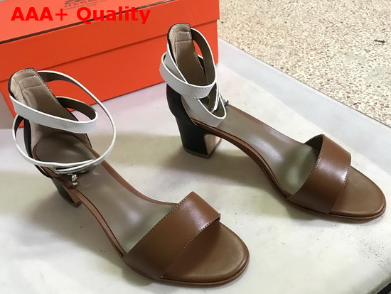 Hermes Manege Sandal in Tan Calfskin Replica