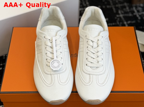 Hermes Master Sneaker Blanc Supple Calfskin with Thin Sole Replica
