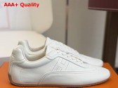 Hermes Master Sneaker Blanc Supple Calfskin with Thin Sole Replica