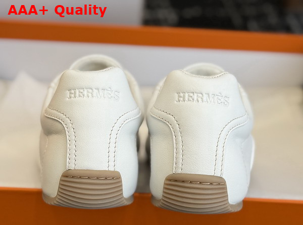 Hermes Master Sneaker Blanc Supple Calfskin with Thin Sole Replica