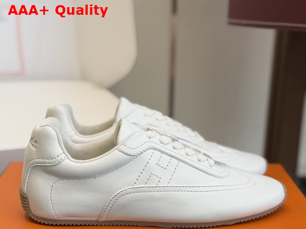 Hermes Master Sneaker Blanc Supple Calfskin with Thin Sole Replica