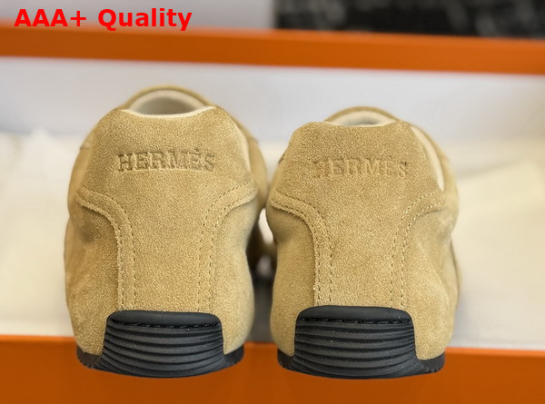 Hermes Master Sneaker in Beige Perlino Suede Goatskin with Thin Sole Replica
