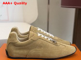 Hermes Master Sneaker in Beige Perlino Suede Goatskin with Thin Sole Replica