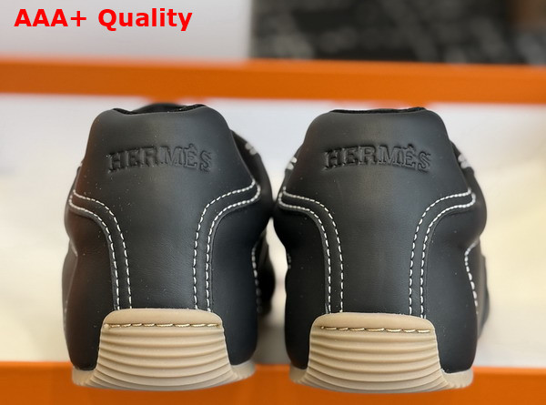 Hermes Master Sneaker in Black Supple Calfskin with Thin Sole Replica