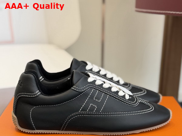 Hermes Master Sneaker in Black Supple Calfskin with Thin Sole Replica