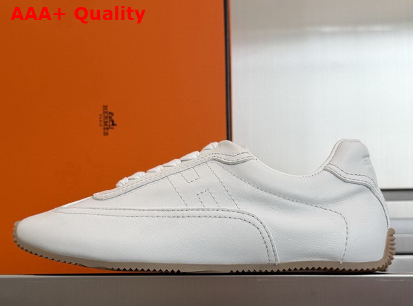 Hermes Master Sneaker in Blanc Supple Calfskin with Thin Sole Replica
