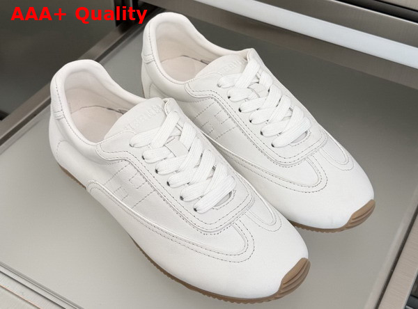 Hermes Master Sneaker in Blanc Supple Calfskin with Thin Sole Replica
