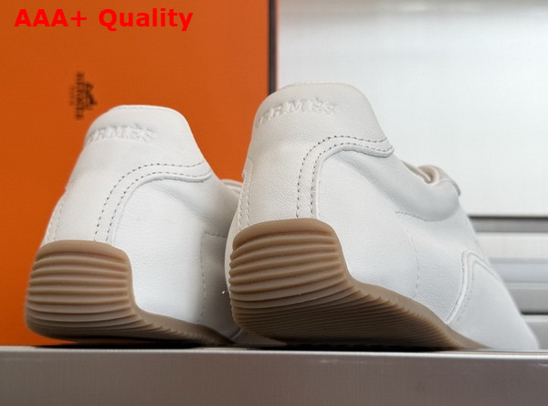 Hermes Master Sneaker in Blanc Supple Calfskin with Thin Sole Replica