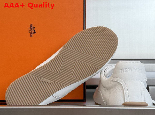Hermes Master Sneaker in Blanc Supple Calfskin with Thin Sole Replica