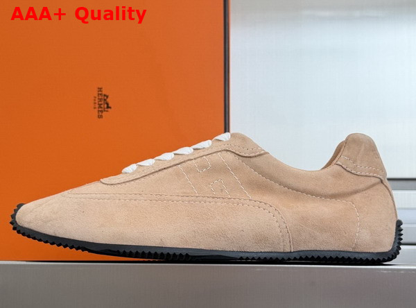 Hermes Master Sneaker in Honey Suede Goatskin with Thin Sole Replica