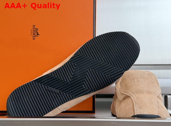 Hermes Master Sneaker in Honey Suede Goatskin with Thin Sole Replica