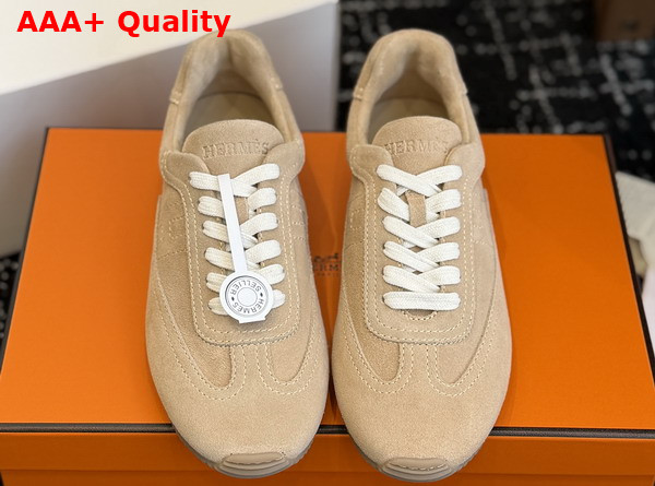 Hermes Master Sneaker in Kraft Suede Goatskin with Thin Sole Replica