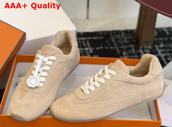 Hermes Master Sneaker in Kraft Suede Goatskin with Thin Sole Replica
