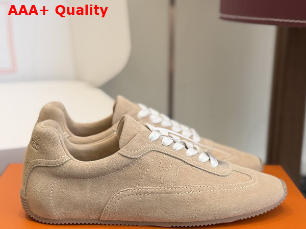Hermes Master Sneaker in Kraft Suede Goatskin with Thin Sole Replica