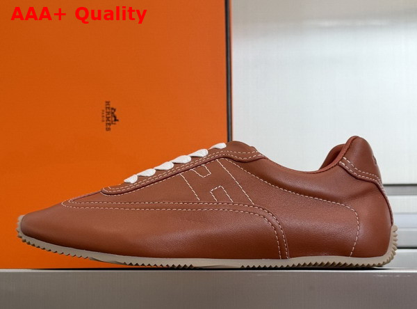 Hermes Master Sneaker in Marron Supple Calfskin with Thin Sole Replica