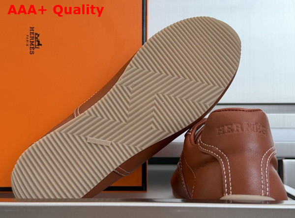 Hermes Master Sneaker in Marron Supple Calfskin with Thin Sole Replica