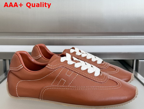 Hermes Master Sneaker in Marron Supple Calfskin with Thin Sole Replica