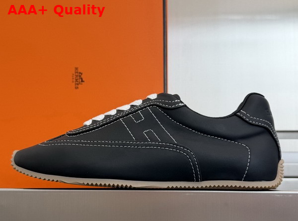 Hermes Master Sneaker in Noir Supple Calfskin with Thin Sole Replica