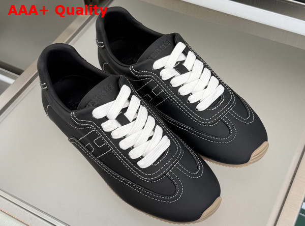 Hermes Master Sneaker in Noir Supple Calfskin with Thin Sole Replica