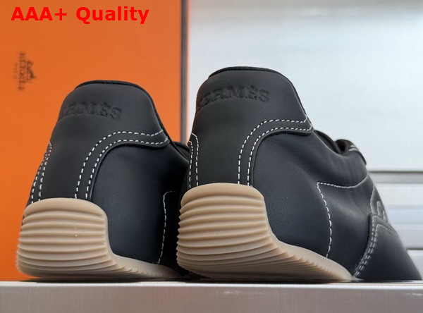 Hermes Master Sneaker in Noir Supple Calfskin with Thin Sole Replica