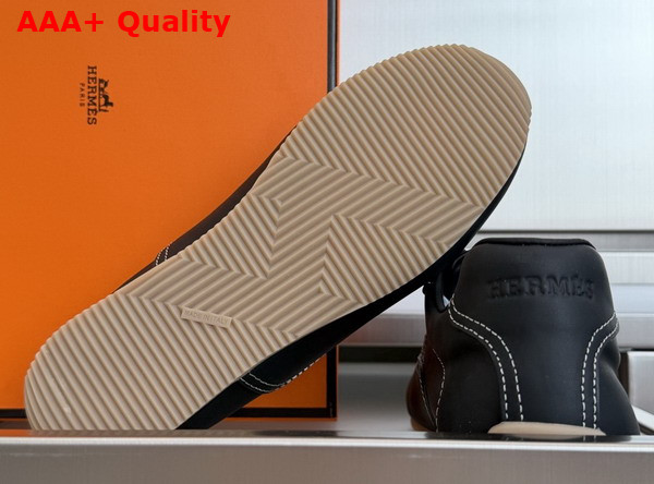 Hermes Master Sneaker in Noir Supple Calfskin with Thin Sole Replica