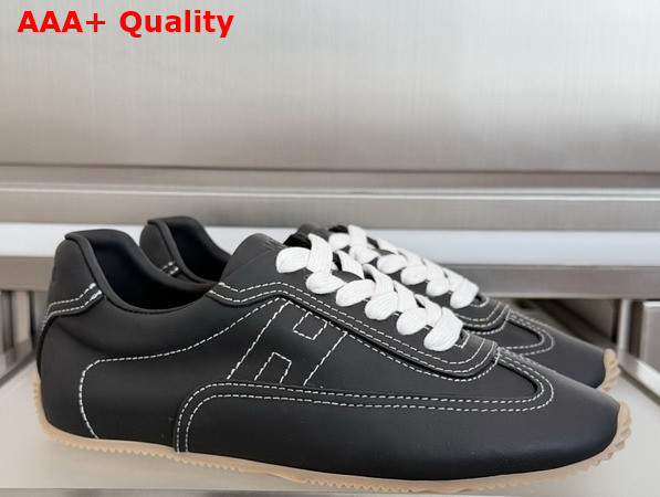 Hermes Master Sneaker in Noir Supple Calfskin with Thin Sole Replica