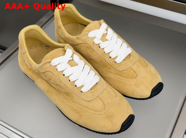 Hermes Master Sneaker in Yellow Suede Goatskin with Thin Sole Replica