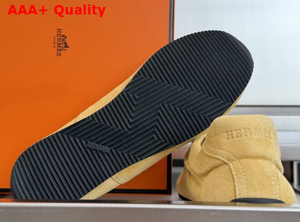 Hermes Master Sneaker in Yellow Suede Goatskin with Thin Sole Replica