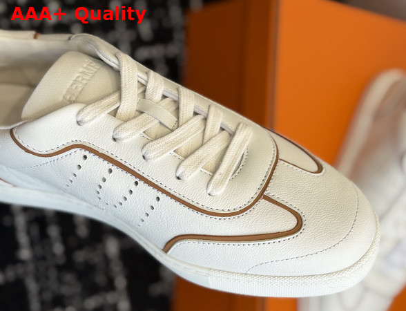 Hermes Match Sneaker Blanc and Naturel Sport Goatskin and Calfskin Replica