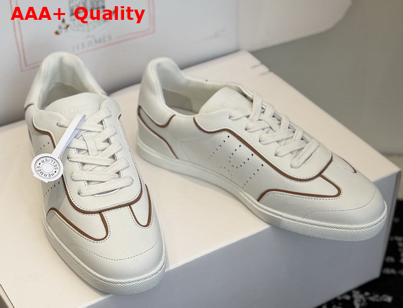 Hermes Match Sneaker Blanc and Naturel Sport Goatskin and Calfskin Replica