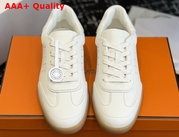 Hermes Match Sneaker in Blanc Sport Goatskin and Calfskin Replica
