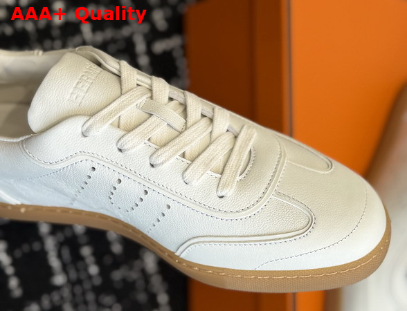 Hermes Match Sneaker in Blanc Sport Goatskin and Calfskin Replica