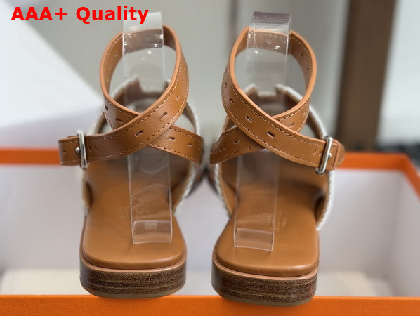 Hermes Maya Sandal Prunoir and Naturel H Canvas and Calfskin Replica