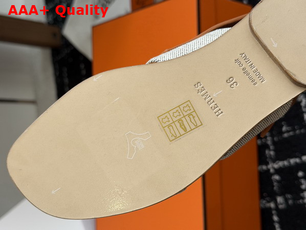 Hermes Maya Sandal Prunoir and Naturel H Canvas and Calfskin Replica
