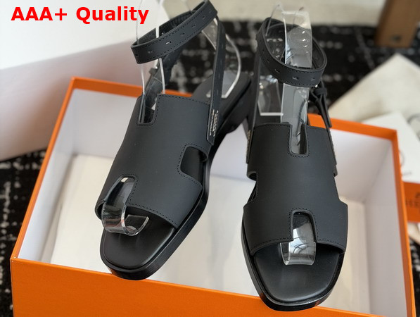 Hermes Maya Sandal in Black Calfskin Replica