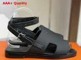Hermes Maya Sandal in Black Calfskin Replica