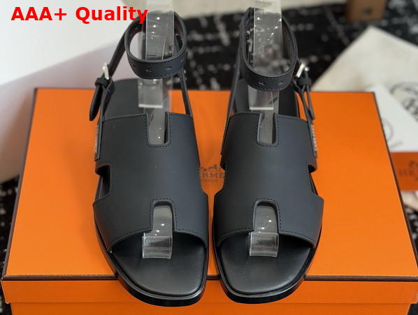 Hermes Maya Sandal in Black Calfskin Replica