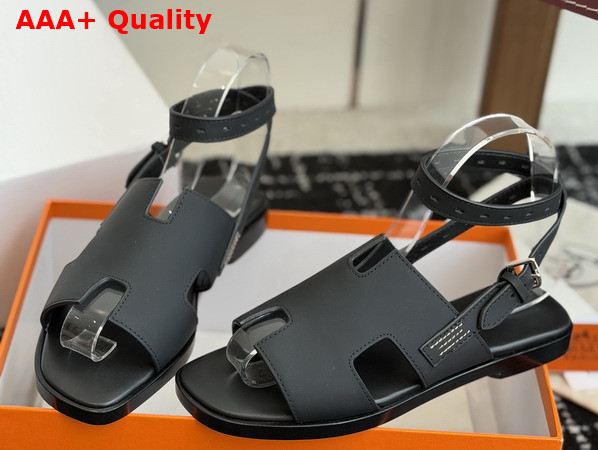 Hermes Maya Sandal in Black Calfskin Replica