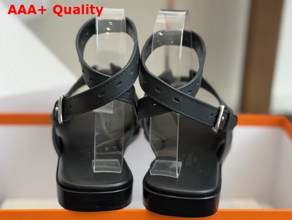 Hermes Maya Sandal in Black Calfskin Replica