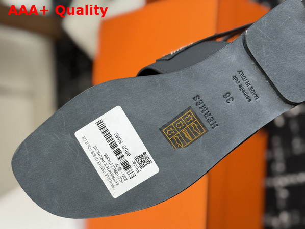 Hermes Maya Sandal in Black Calfskin Replica