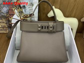 Hermes Medor Bag in Elephant Grey Togo Leather and Swift Calfskin Replica
