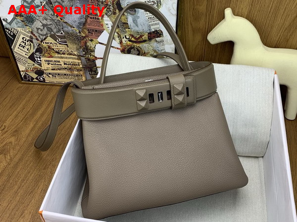 Hermes Medor Bag in Elephant Grey Togo Leather and Swift Calfskin Replica