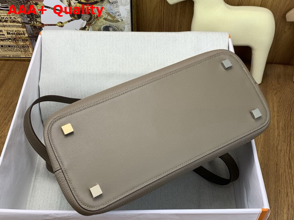 Hermes Medor Bag in Elephant Grey Togo Leather and Swift Calfskin Replica