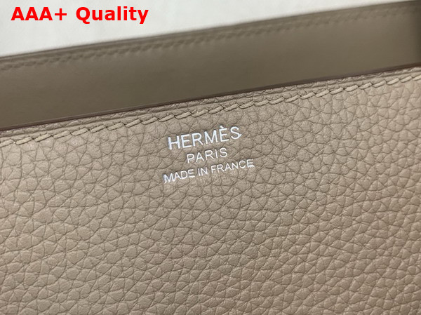 Hermes Medor Bag in Elephant Grey Togo Leather and Swift Calfskin Replica