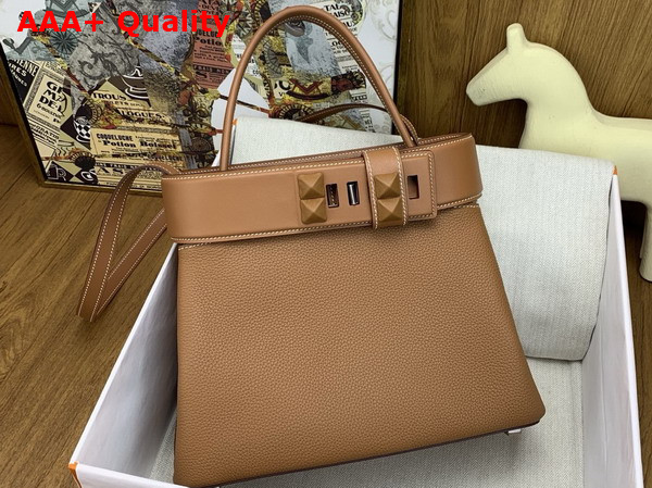Hermes Medor Bag in Gold Togo Leather and Swift Calfskin Replica